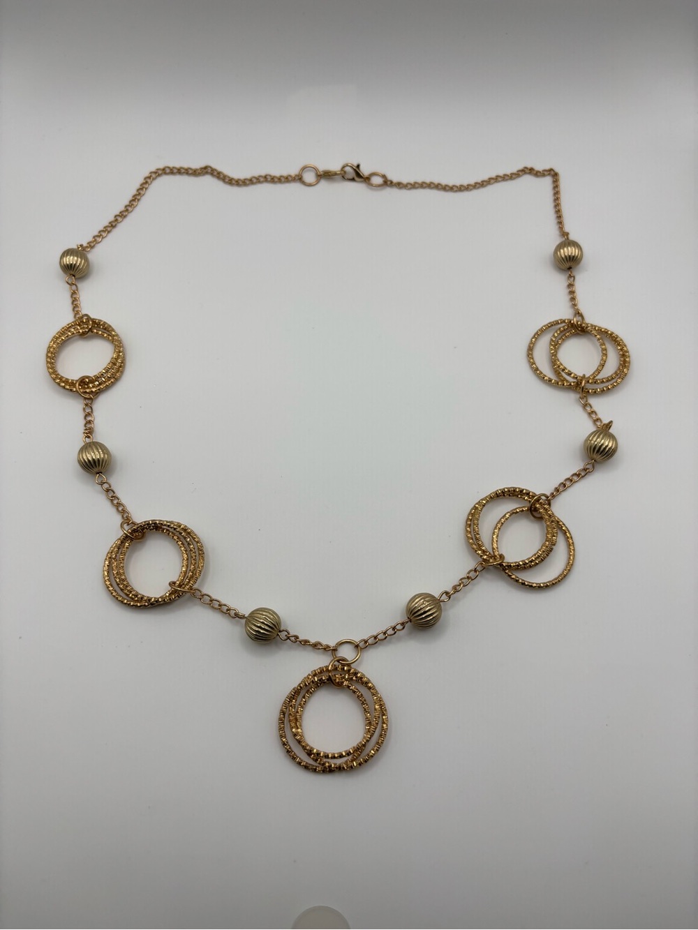 Elegant Gold Double-Ring Necklace
